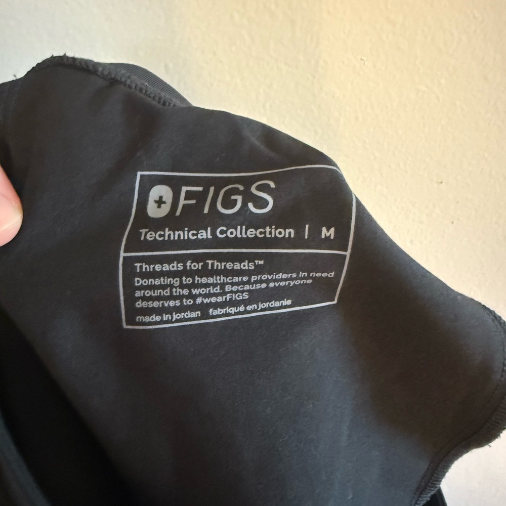 Figs • High Waisted Black Zamora Jogger Medical Scrub Pant Office Nurse Sz Med - Picture 13 of 14